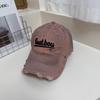 3D Letter Soft Top Duckbill Cap for Women and Men, Spring/Summer Korean Style Versatile Washed Distressed Street Fashion Sun Protection Baseball Cap