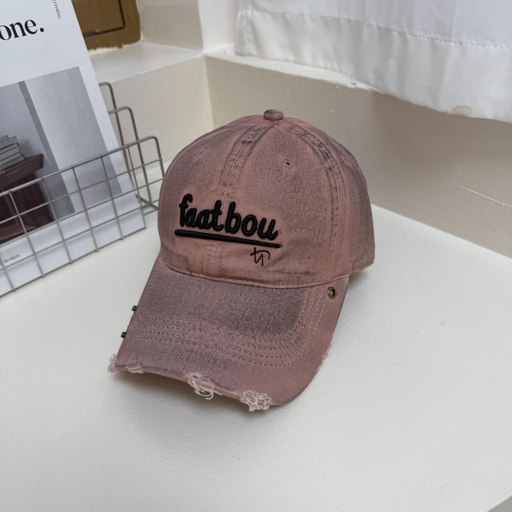 3D Letter Soft Top Duckbill Cap for Women and Men, Spring/Summer Korean Style Versatile Washed Distressed Street Fashion Sun Protection Baseball Cap