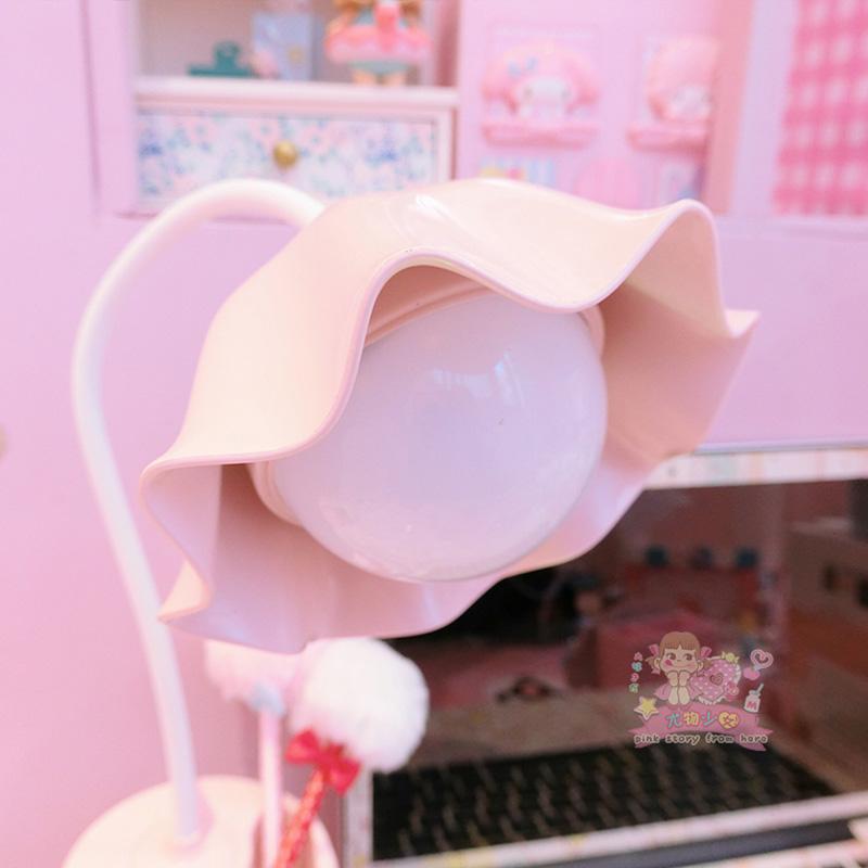 Lovely 3 Levels Dimmer Reading Table Lamp Pen Case Base Student LED Desk Lamp Girls Charge Bedside Lamp for Bedroom Studyroom