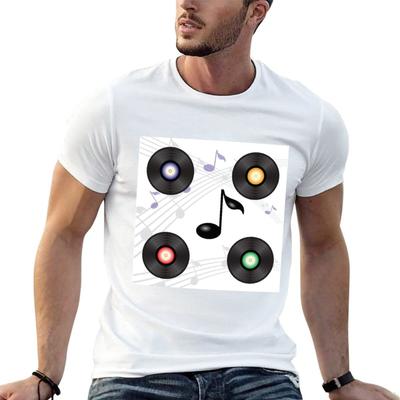Vinyl Record T-Shirt Casual Streetwear Short Sleeve Tee