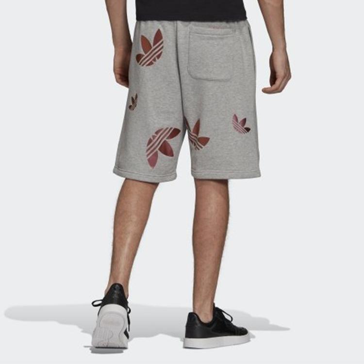 Adidas Originals Zeno Big Trefoil Logo Track Shorts Men Bottoms Grey GD0983