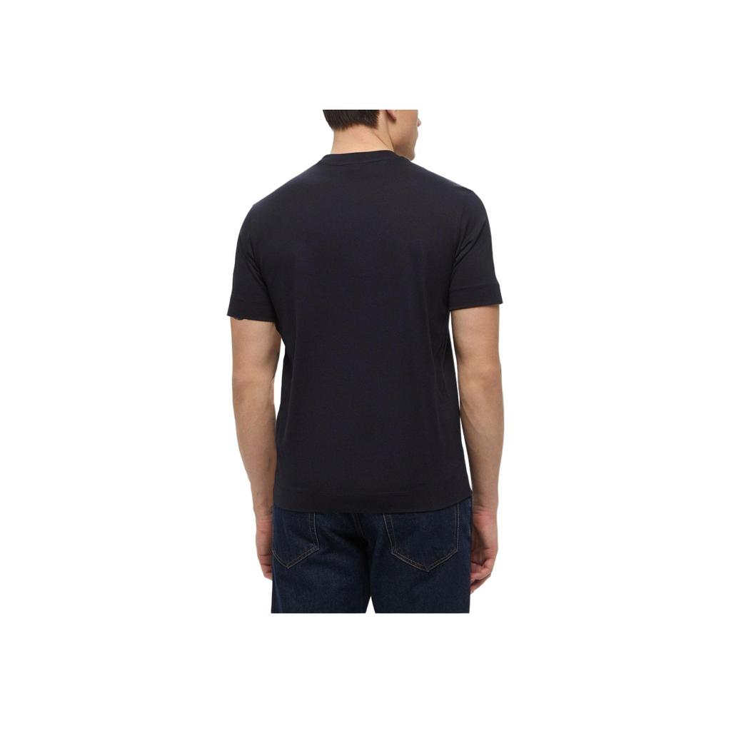 Emporio Armani Ss25 Logo Print Cotton Short Sleeve T-Shirt Men Tops Black EM000827-AF12926-UC001