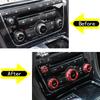 4pcs Aluminum Alloy Red/Silver For Jaguar XJ 2010-2019 Car Air Conditioner Switch Knob Volume Button Cover Trim Ring Accessories