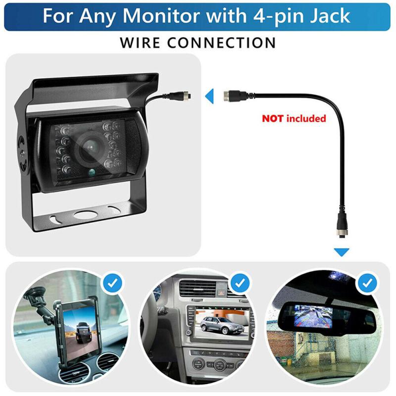 Metalowa kamera cofania na podczerwień 4-pinowa kamera cofania 24v Hd Night Vision kompatybilna z
