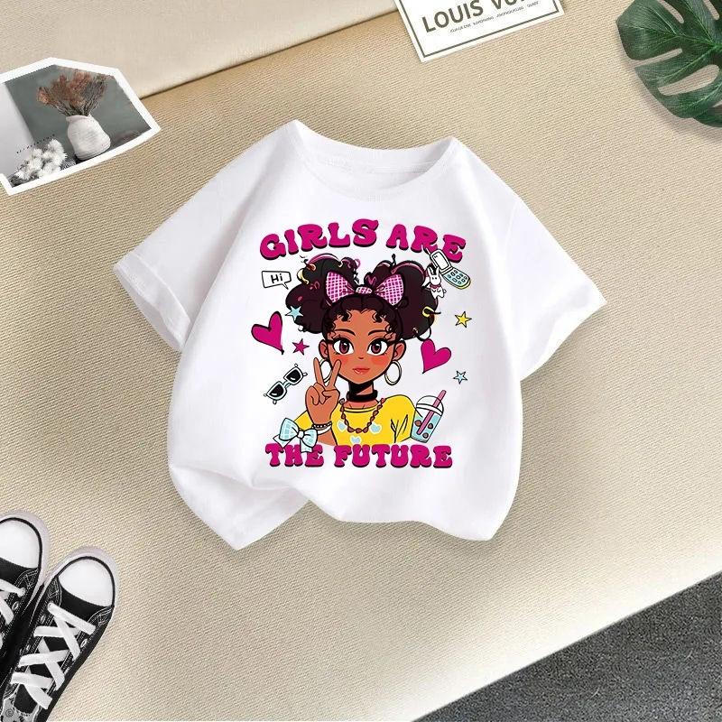 Girls' Short-sleeved T-shirt 2025 Summer New Loose Casual Girls' Top Children's Summer Wear