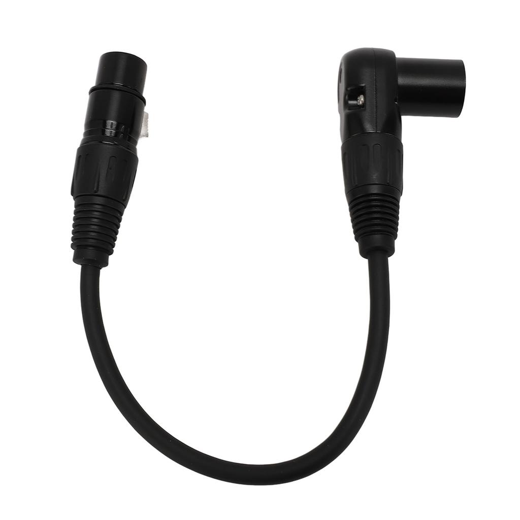 XLR Microphone Extension Cable Adapter 90 Degree XLR Male to Female 3 Pin Mic Cord for Speakers Stud