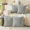 Durable Washable Hidden Zipper Shams Bohemian Corduroy Throw Pillow Cover, Soft Solid Color Decorative Cushion Case, Easy Clean Removable Protectors