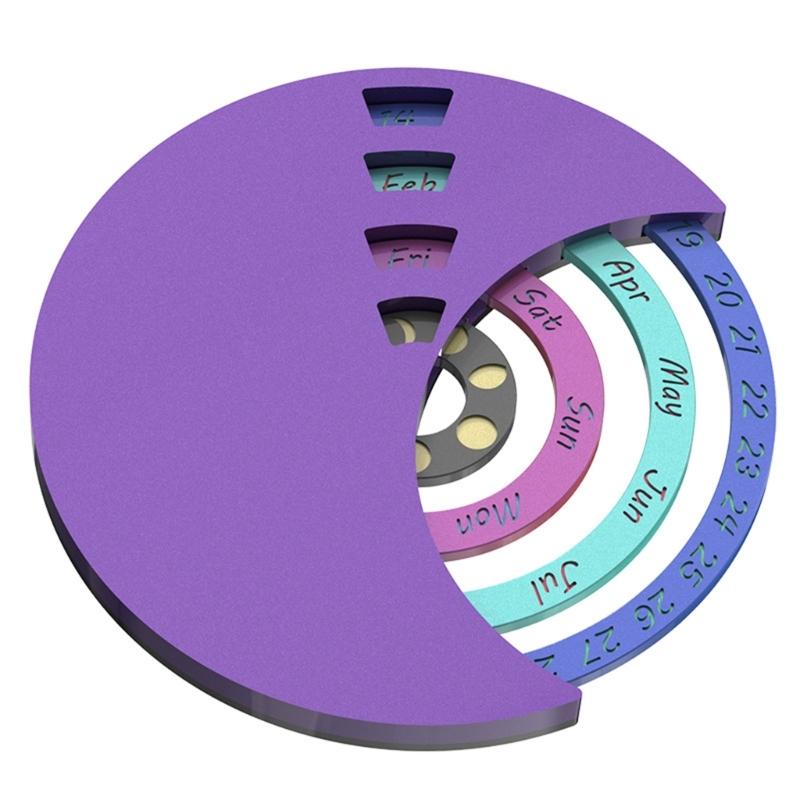 3x Silicone Calendar Disc Mold Moon Calendar Mold Perpetuals Calendar Disks Mold Rotatable Circular Wall Hanging Decor