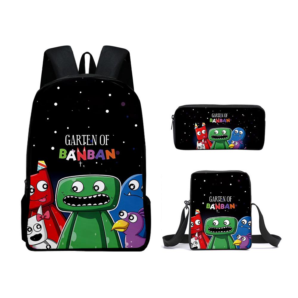 Classic Funny Garten of Banban 3D Print 3pcs/Set pupil School Bags Laptop Daypack Backpack Inclined shoulder bag Pencil Case