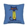 Cute Kitten Petes the cat   Square Pillow Cases  Cushion Cover Awesome Zipper Decor Throw Pillow Case Cover for Living Room