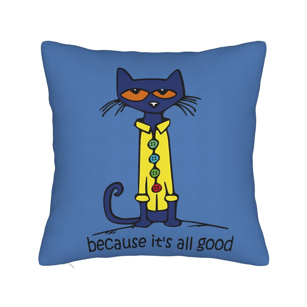 Cute Kitten Petes the cat Square Pillow Cases Cushion Cover Awesome Zipper Decor Throw Pillow Case Cover for Living Room