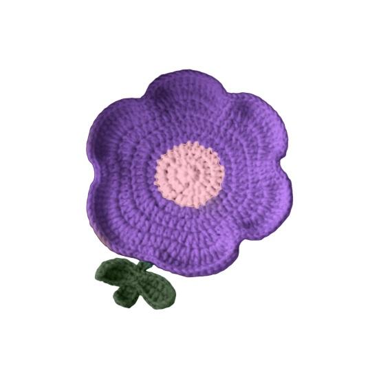 Crochet Flower Coasters, Handmade Knitted Heat Resistant Cup Mats Table Placemats, Decorative Crochet Doilies for Tabletop Protection, Cute Home Decor