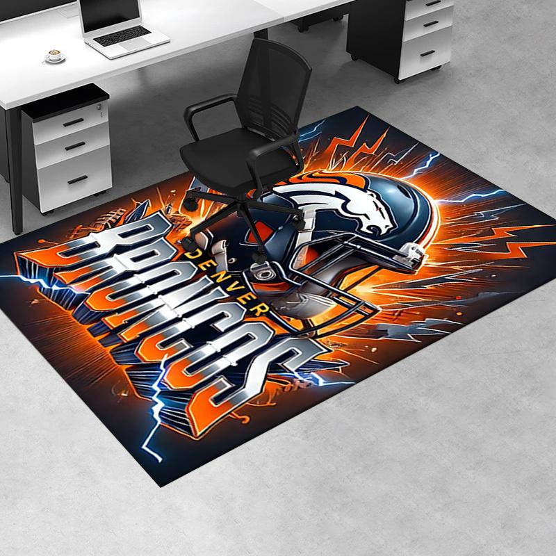Denver Broncos Chair Mat NFL Team Logo Desk Protector for Home Office, Sofa Carpet, Living Room Decor Gift