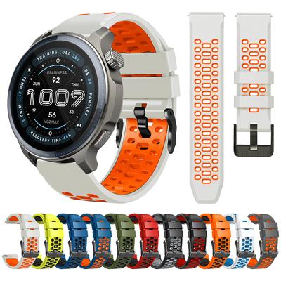 22mm Sport-Silikonband für Amazfit Balance 2/Bip 6/Balance/Cheetah Pro/Cheetah (Runden)/GTR 4/Bip 5 Zweifarbiges Armband