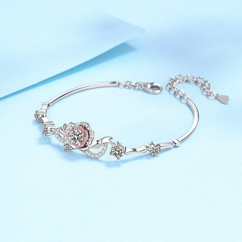 1 .4 Ct D Color Round Cut White Gold Plated 925 Silver Moissanite Tennis Bracelet Woman Girlfriend Gift