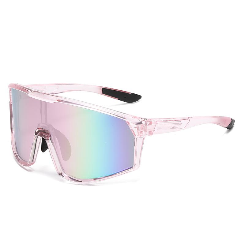 Fashion Sports One-Piece Colorful Large-Frame Glasses Two-Color Temple Sports Cycling Sunglasses Cycling Glasses