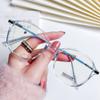 Online Celebrity Ins Glasses Frame Korean Version of Tide Polygon Blue Flat Mirror Plain Myopia.