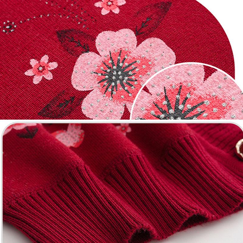 Mother's Winter Sweater Cardigan Middle-aged and Old Women's Grandmother's Plush Thickened Spring and Autumn Old Lady's Coat