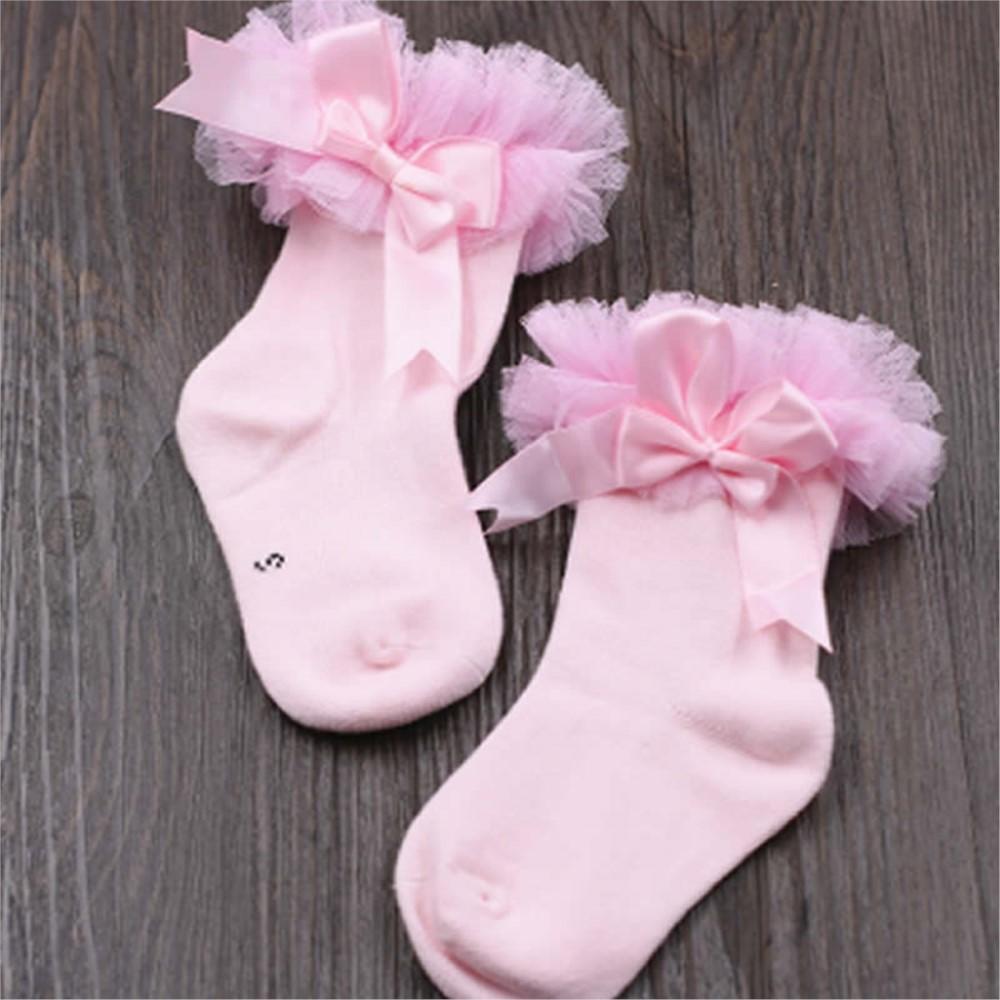 Newborn Baby Knee High Stockings Girls Lace Princess Stocking Spring Autumn Period Girls Cotton Baby Princess Lace Tights
