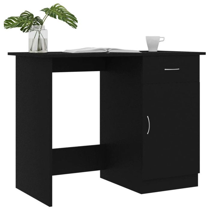 VidaXL Bureau Noir 100 x 50 x 76 cm Aggloméré