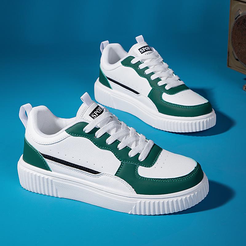 Adidași albi respirabili în stil coreean - pantofi ocazionali versatili cu talpă groasă pentru cupluri