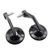 SZYUMO Motorcycle CNC Aluminum Bar End Universal Black Round Left and Right Set Shell Mirrors, Mirrors, (Glossy Model)