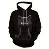Men's Hoodie Cute Cat Print Sweatshirts For Men Harajuku Hooded Shirt  Pullover Casual Clothes Streetwear Top Unisex Clothing