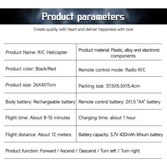 Remote Control Helicopter Toy 2.5 Channel Automatic Obstacle Induction LED Cordless Rechargeable Lightweight Kids Boys Mini RC Airplane Model Aircraft