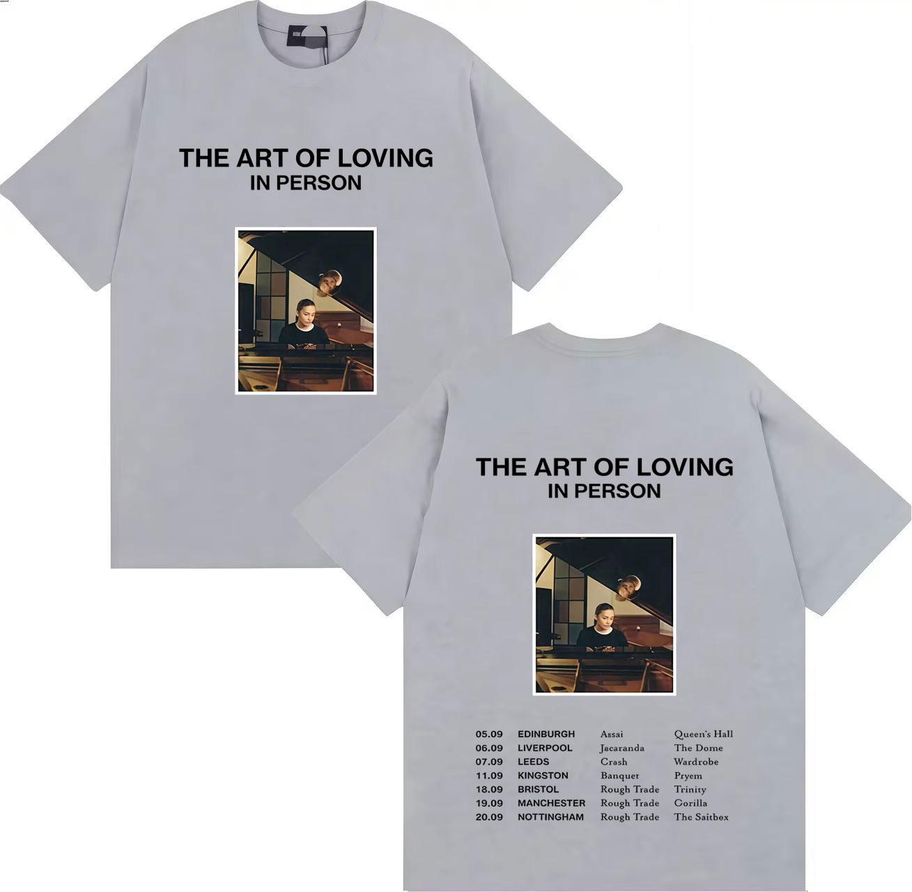 

Singer Olivia Dean Gothic Graphics Print The Art of Loving Tour Tshrit Fashion Oversized Tee Mens Women Pure Cotton Cozy Tshrits 2XL