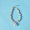 Colored Pet Pearl Collar Gold Bead Separated Handmade Dog Cat Collar Glass Ball Pendant