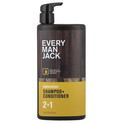 2-in-1 Shampoo + Conditioner, Sandalwood, 473ml (16 Fl Oz)