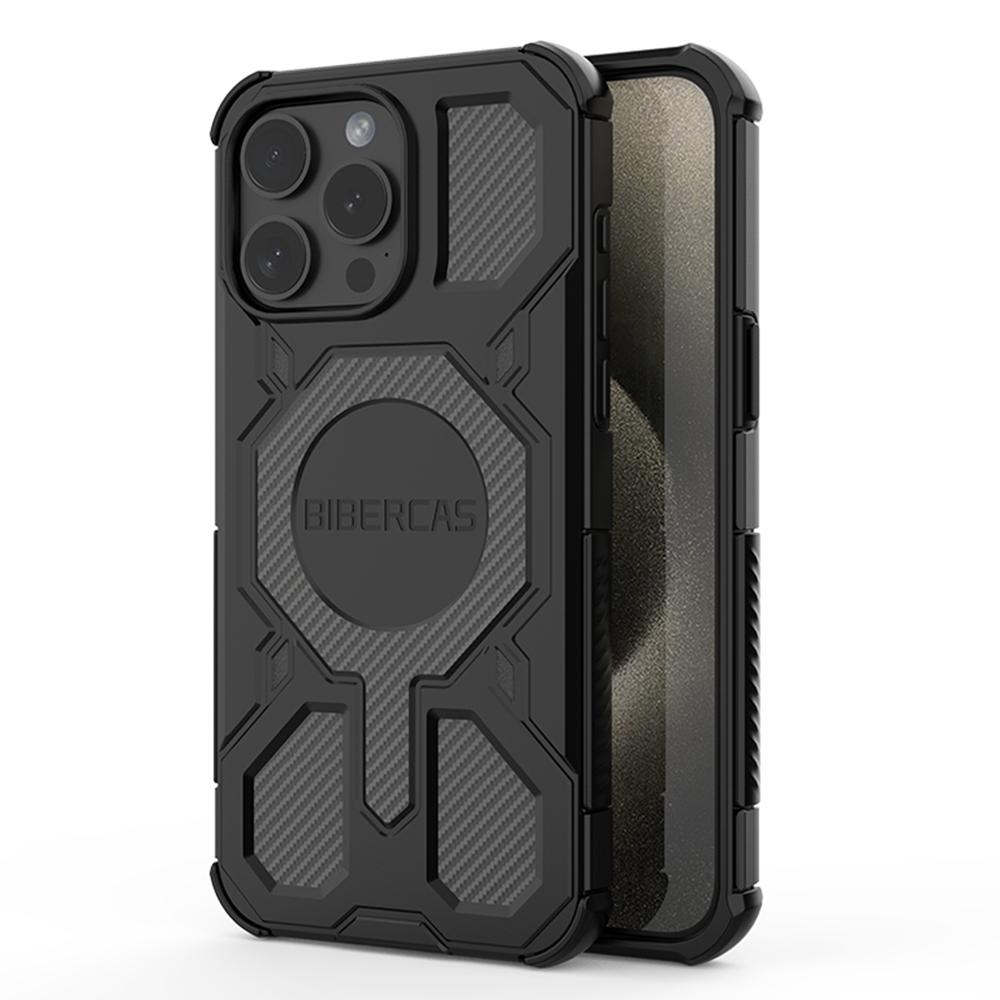 BIBERCAS J-16 Series For iPhone 15 Pro Max Case Compatible with MagSafe Anti Drop TPU+PC Phone Cover