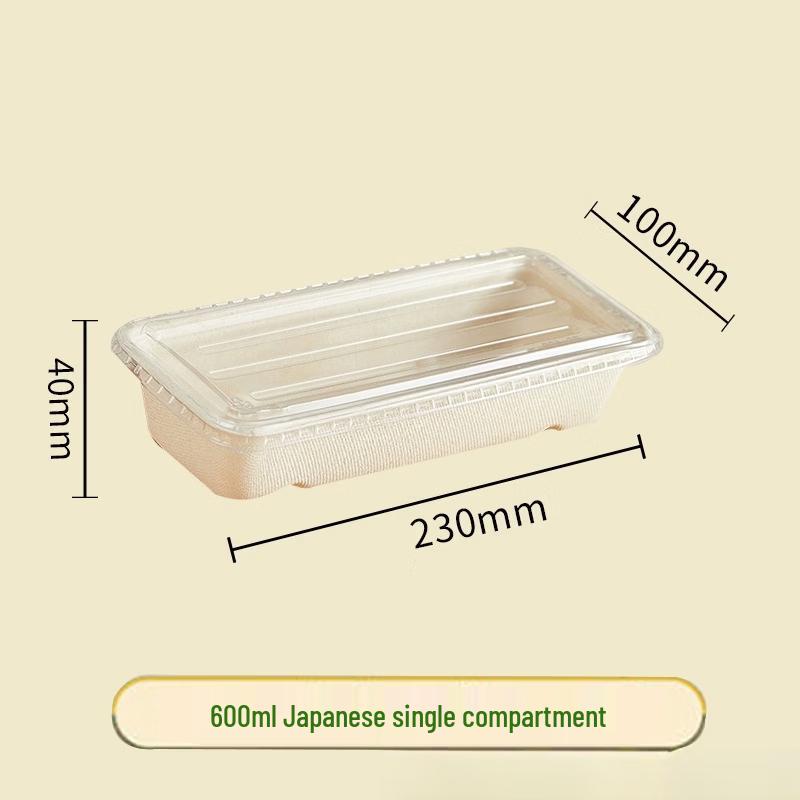 

600ml Single Compartment Pulp Lunch Box with Transparent Lid