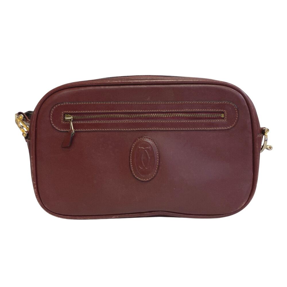 

CARTIER Must Line leather Shoulder Bag Red leather Women Used