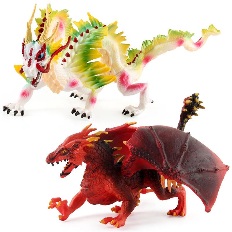 Authentic Pvc Static Model Impressive Mythical Lava Dragon And Battle Dragon Display