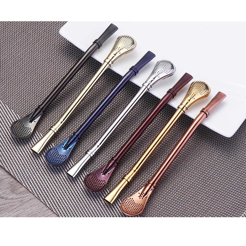 Filtro per infusi di tè Cucchiaino per caffè Cucchiaino da tè Cucchiaino da gelato/coppetta Cannuccia per succhi 6 Colori