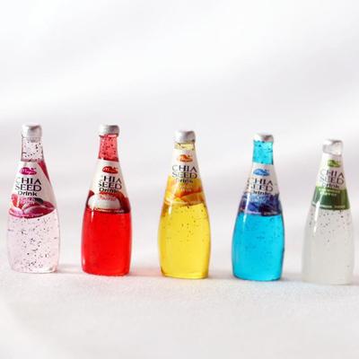 5Pcs 1:12 Dollhouse Miniature Fruit Drink Bottle Doll House Accessories Toy