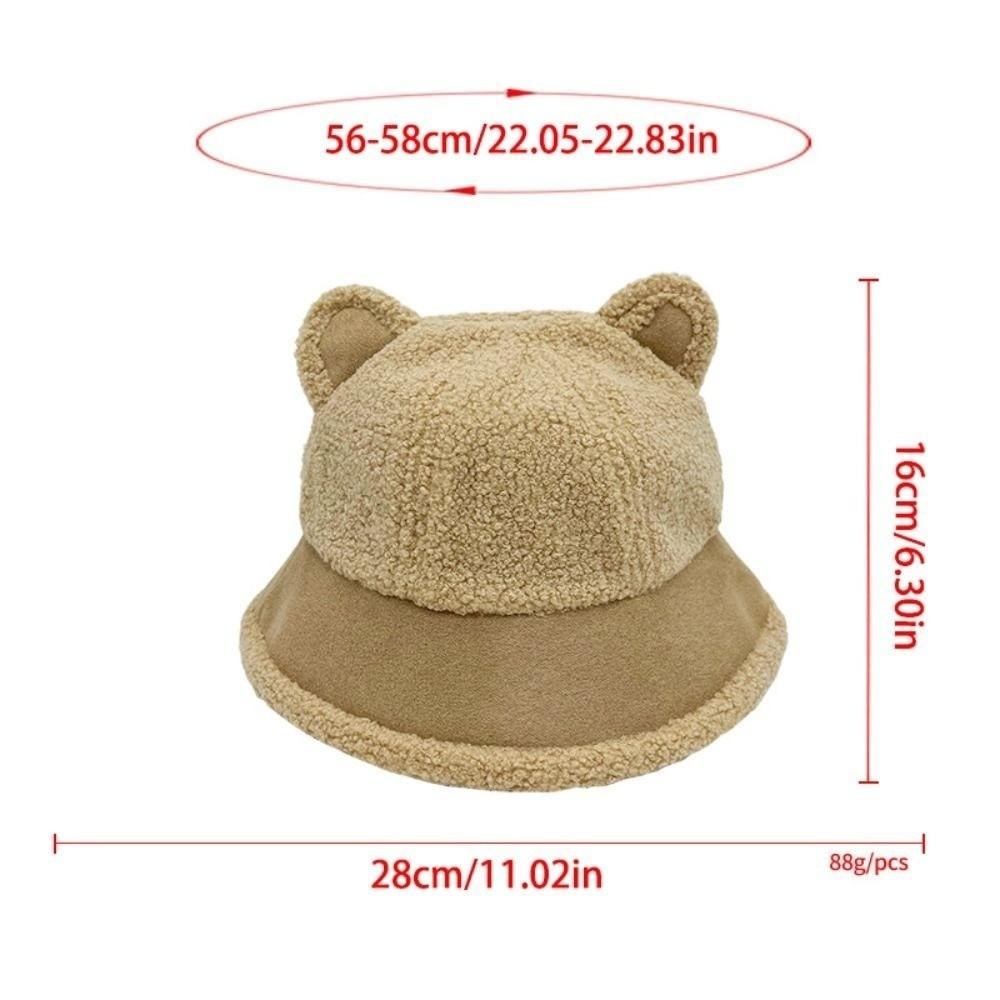 Fuzzy Faux Fur Fisherman Cap Fluffy Plush Warm Hats Cat Ear Fisherman Cap  Outdoor Wear