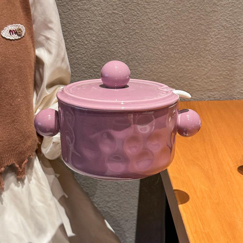 Amphore Suppenschüssel hoher Wert Keramik Instant-Nudelschüssel mit Deckel 2025 neu groß süß Wohnheim Student Schneckennudelschüssel