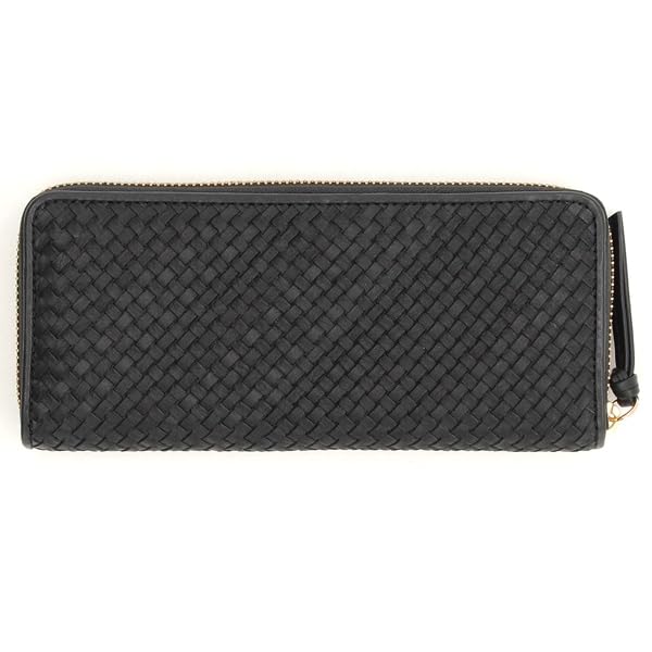 Perke Leather Mesh Bellows Card Holder Long Wallet 08-06-04062 Women's PI