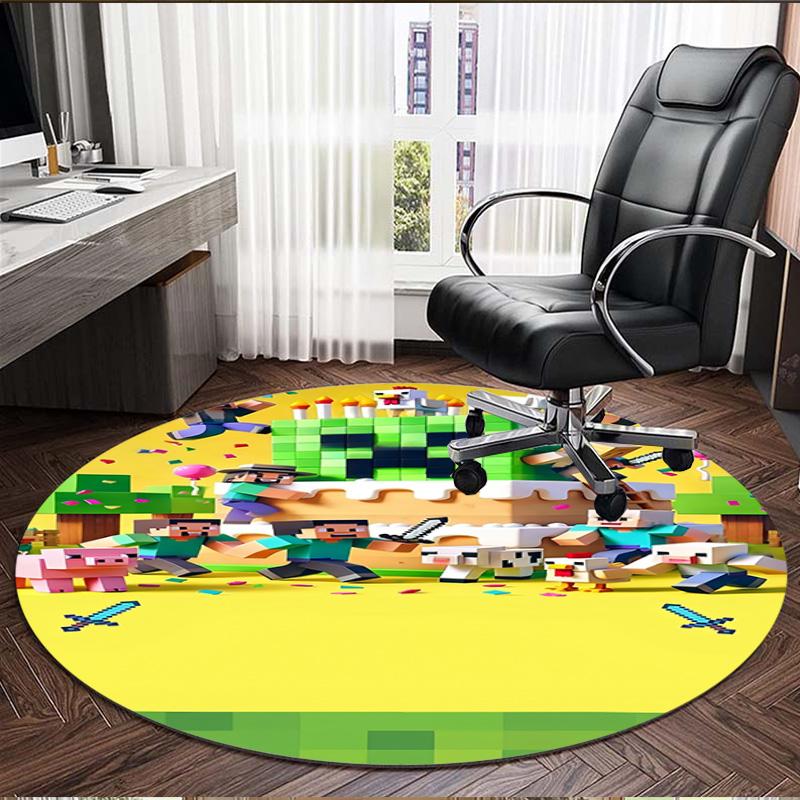 Gamer Print Round Rug, Washable Floor Carpet, For Entryway Dorm Laundry Room Office Study, Home Decor Birthday Christmas Gift
