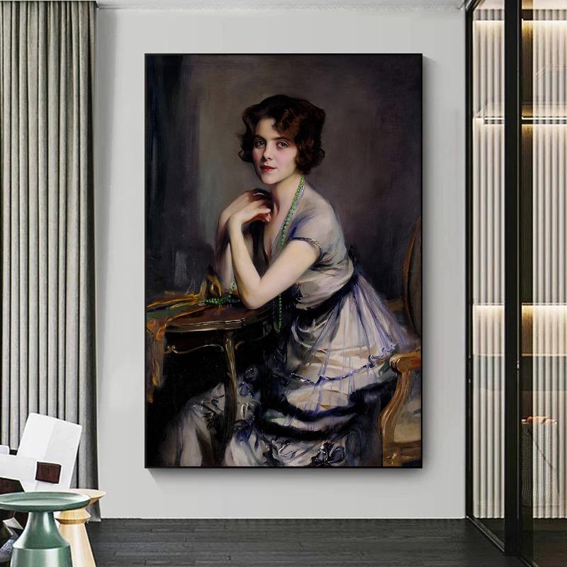 Portrait of Women In The Middle Ages Posters and Prints Artistic Art Canvas Painting Wall Art Pictures Home Bar Room Decoration
