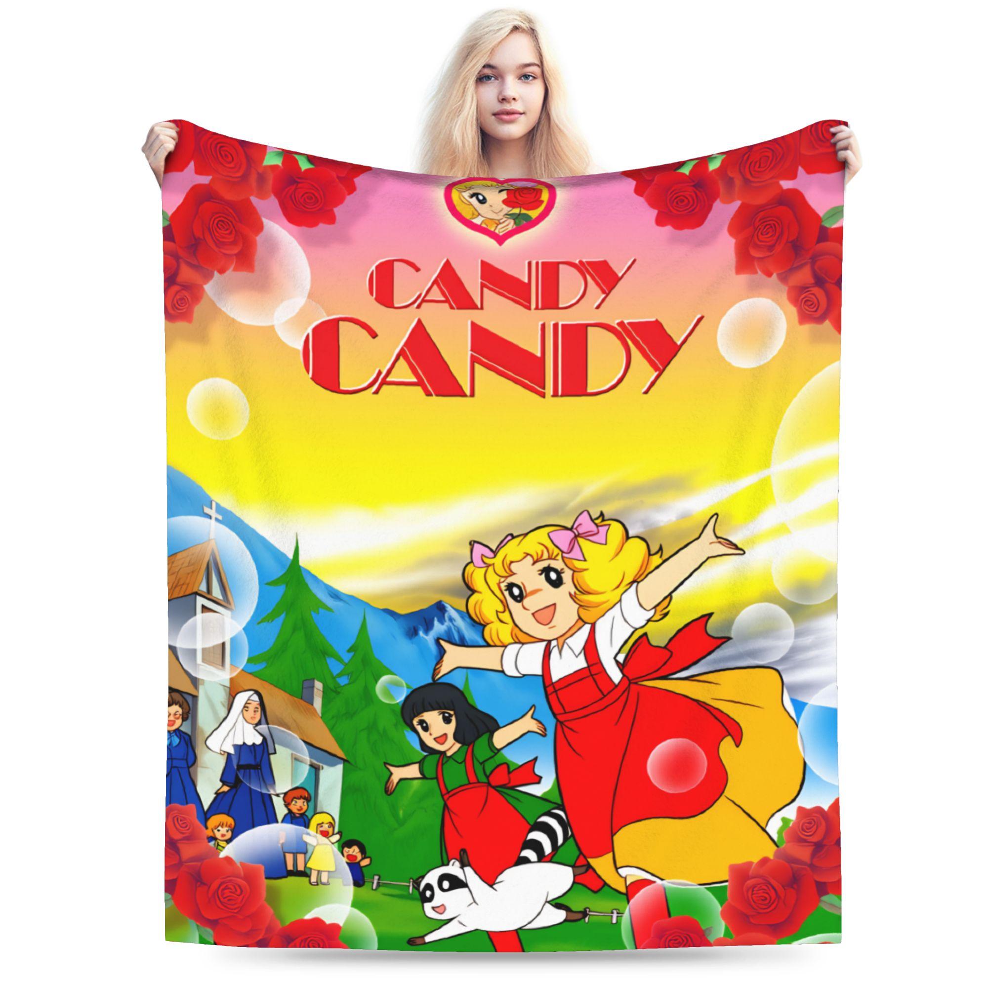 Anime Candy Candy Blanket  Soft Print Plush Throw Blanket For Girls Boys Couch Chair Sofa Bed Flannel Bedspread Bed Cover 30x40in
