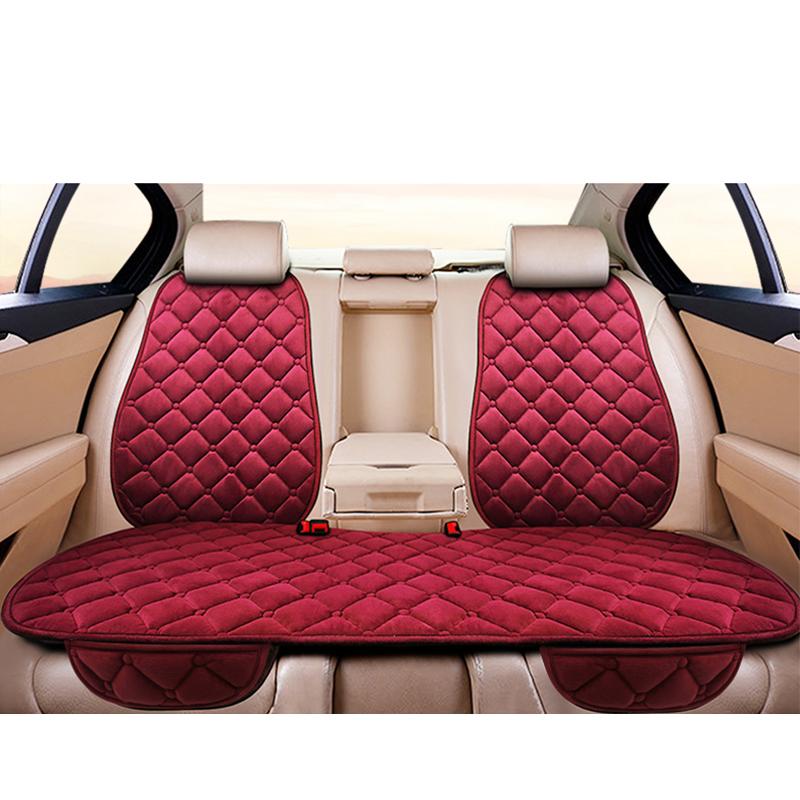 Car Seat Cover Protector Universal Winter Warm Auto Seat Cushion Rear Seat Cushion Protection Covers Back Cushion Three Piece