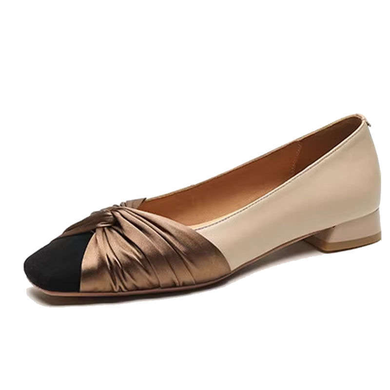 

Новые женские туфли в стиле ретро с квадратным носком, мягкой подошвой и низким каблуком на плоской подошве 40 абрикосовый