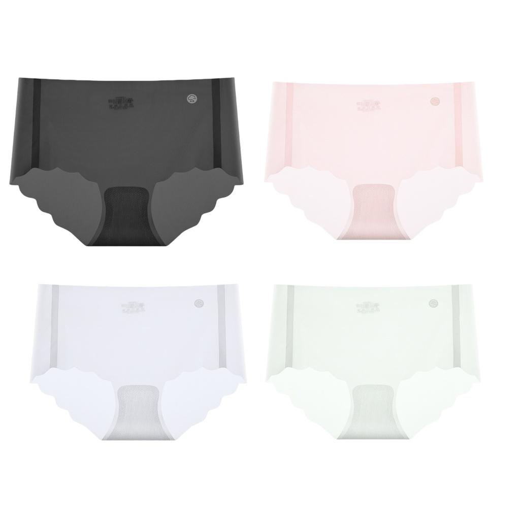 4 Stück/Set Eis-Seiden-Slips Damen-Dessous Schnell trocknend Ultradünn Nahtlos Niedrige Taille Sommer-Unterwäsche Slips