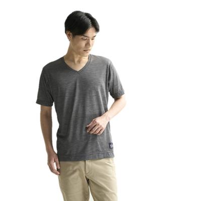 All-in-one T-shirt, Merino Wool, V-neck, Short-sleeved Shirt, Quick-drying, Durable Odor-resistant, Temperature-regulating, Moisture-regulating, Charc