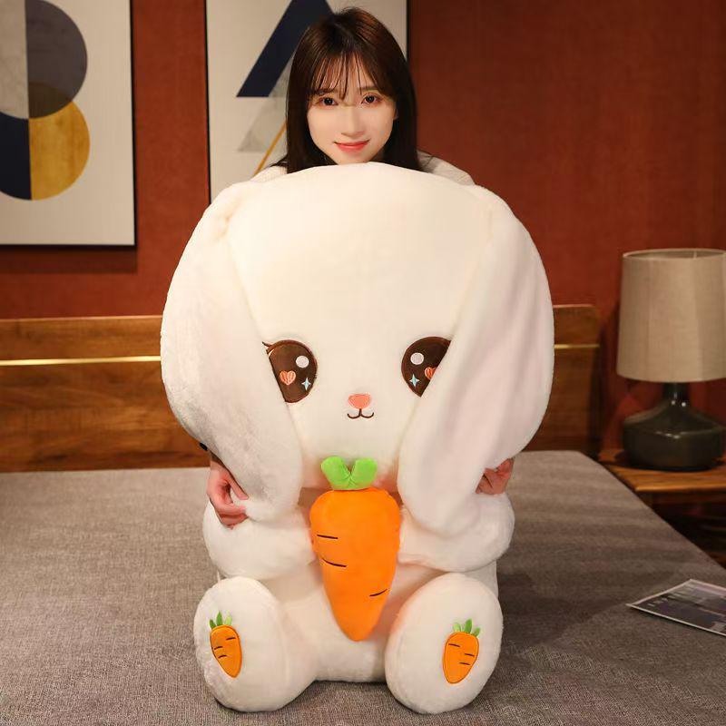 Douyin Cute Radish Rabbit Plush - Long-Eared Bunny Doll Birthday Gift for Girls