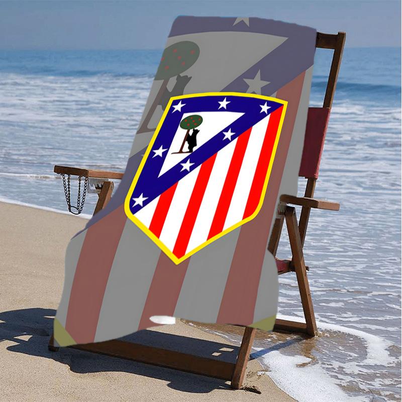 1pc Atletico Madrid Beach Towel, Beach and Seaside Swimming Pool Equipment, Fashion Pattern, Rectangular, Travel Essentials