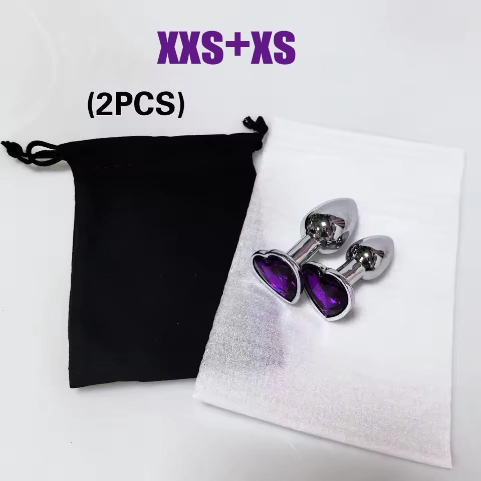 Heart Base Metal Anal Plug Stainless Beginner 5 Size Butt Plug Anus Masturbation Stimulator Dildos Adult Sex Toys For Man Women